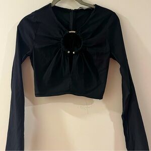 Zara black crop top size M